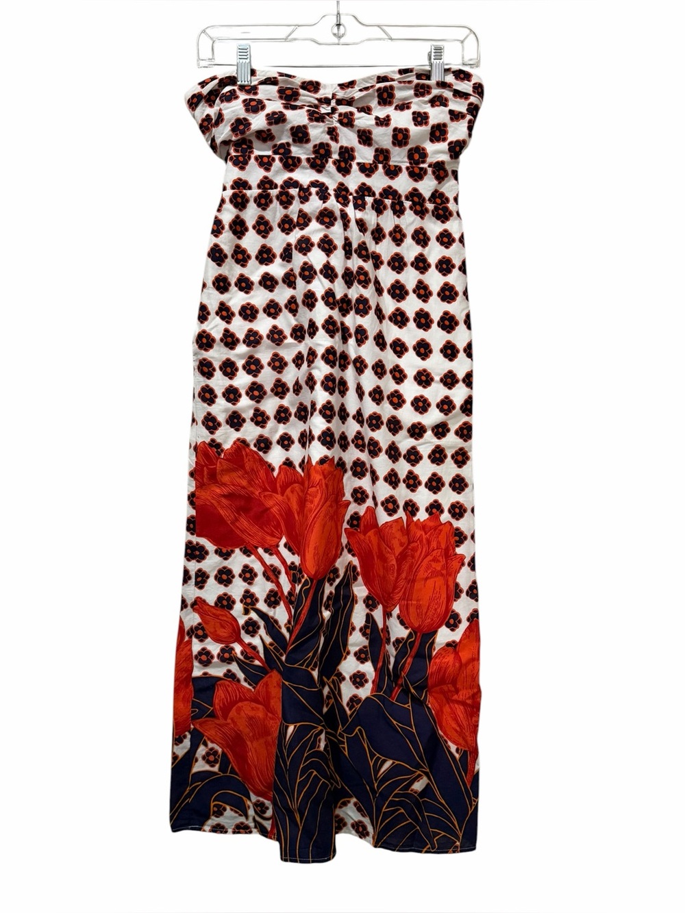 Maeve Anthropologie 0 Tulip Fields Midi Strapless Dress B2